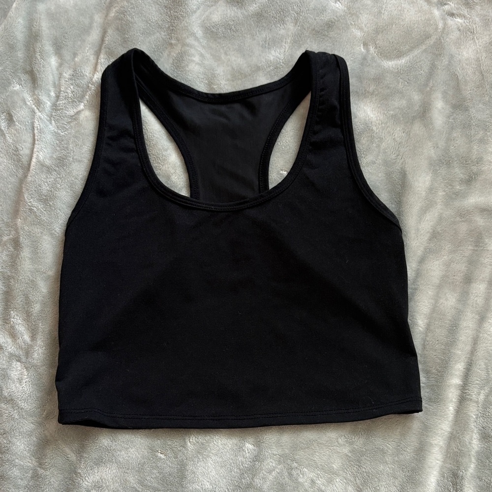Black Racerback Crop Top